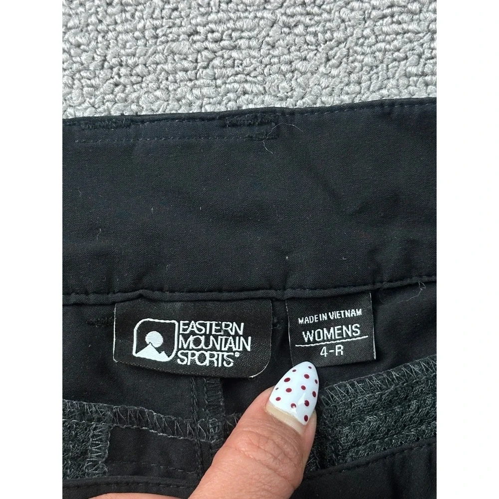 Eastern‎ Mountain Sports Cargo Pants Women 4-R Black Compass Convertible Outdoor